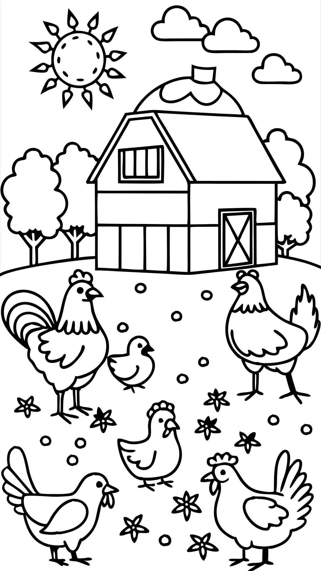 free coloring pages chickens